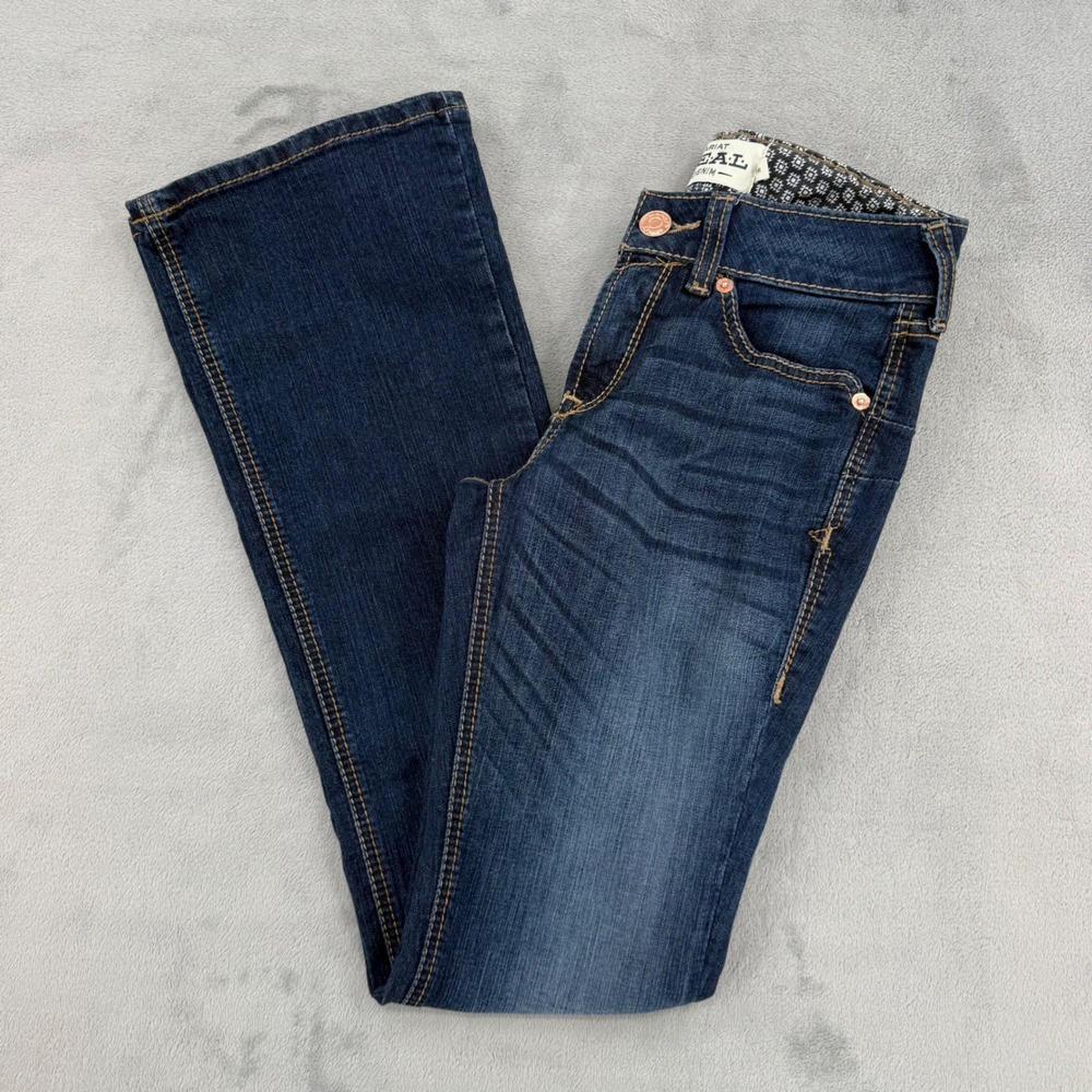 Ariat REAL Denim Perfect Rise Bootcut Jeans Dark Wash Womens 26R Western Cowgirl